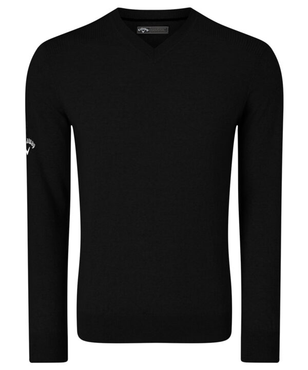 Callaway Ribbed v-neck Merino sweater