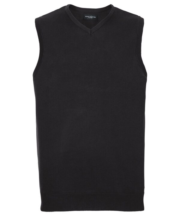 Russell Collection V-neck sleeveless knitted sweater