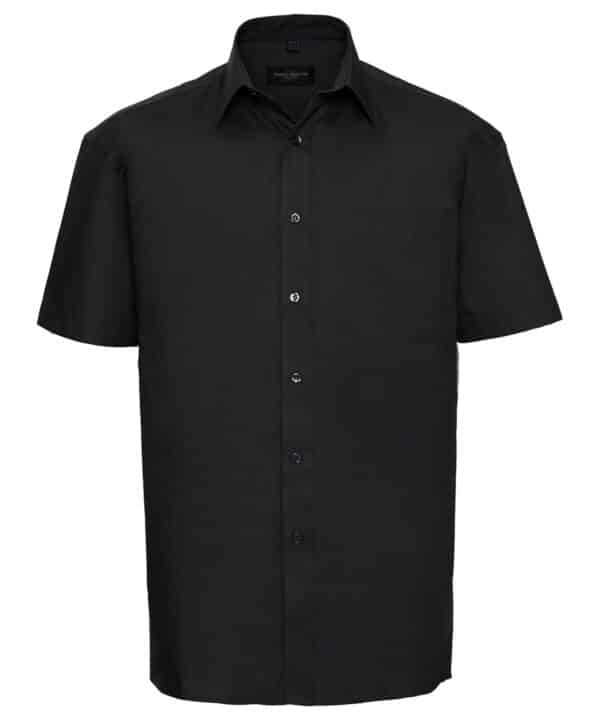 Russell Collection Short sleeve pure cotton easycare poplin shirt