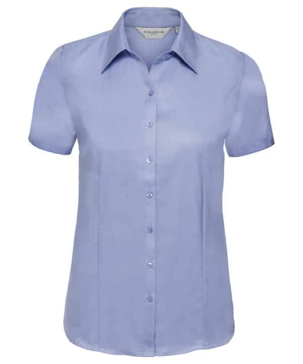 Russell Collection Women's short sleeve herringbone shirt