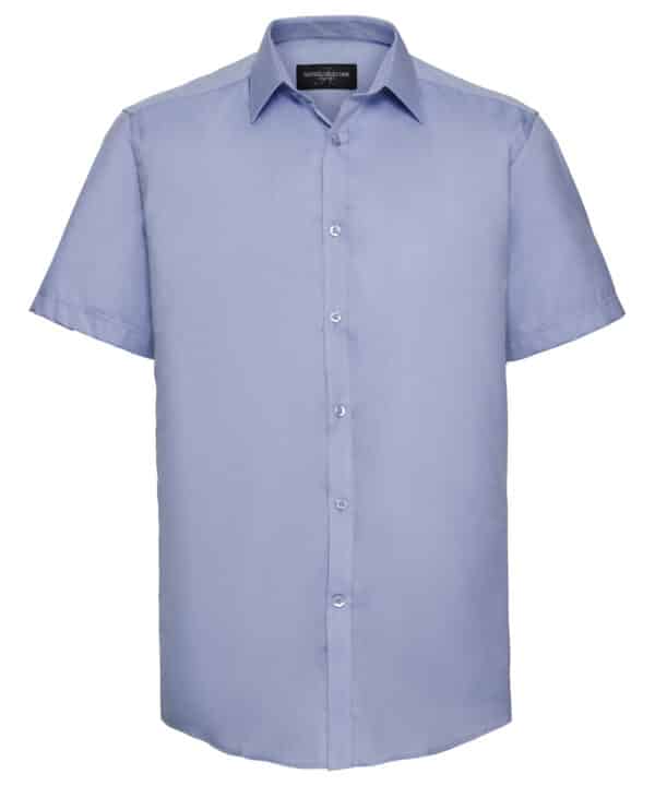 Russell Collection Short sleeve herringbone shirt